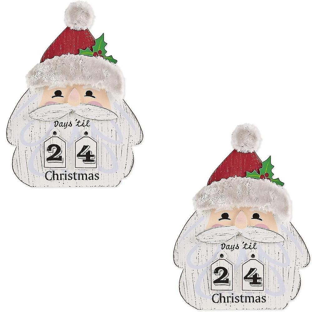 2-piece decorative wall decoration, 38 * 28.5 cm, Santa Claus Advent calendar
