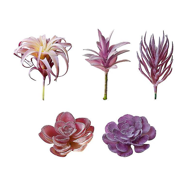5pcs Artificial Succulent Flocking Flower