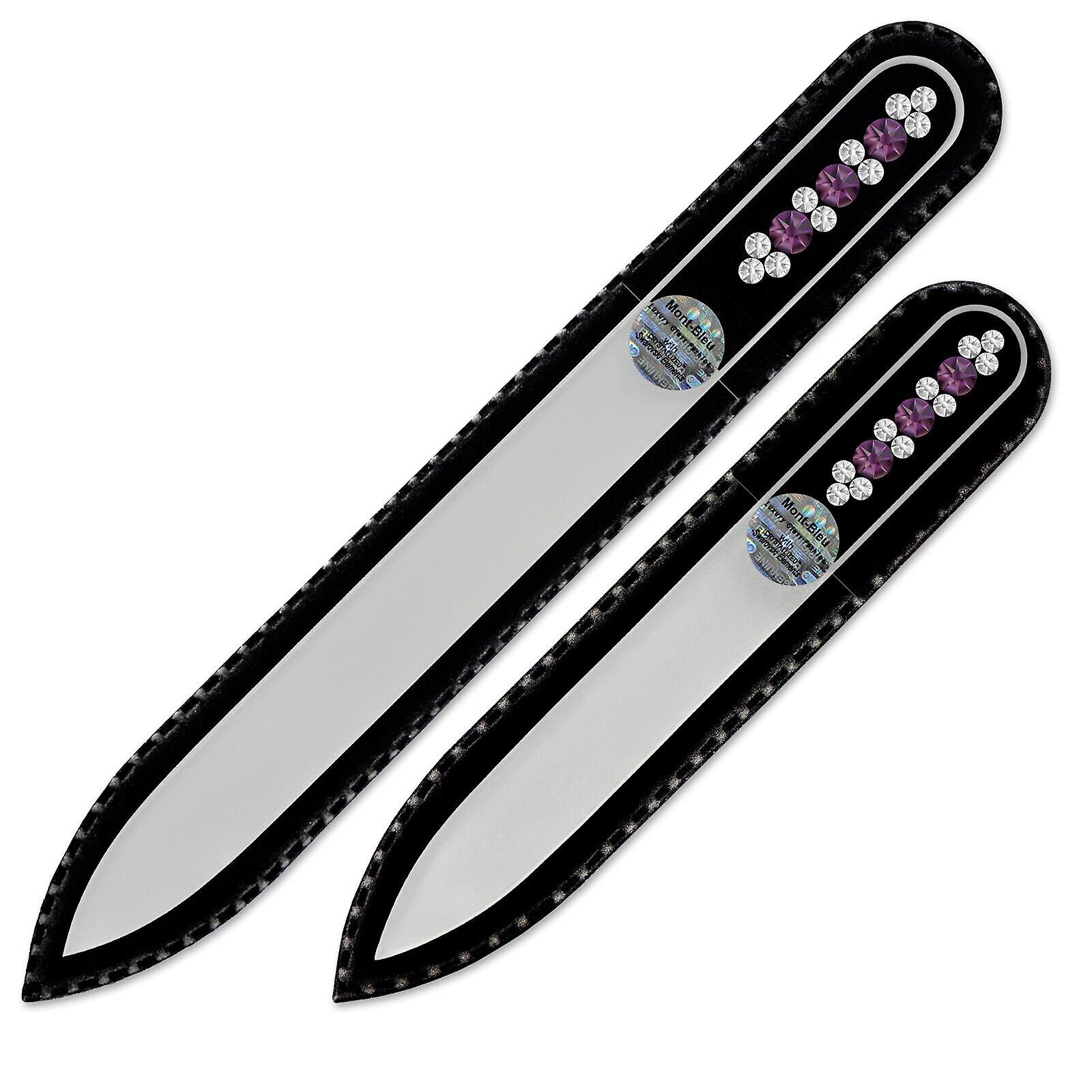 2-piece set with Hand Decorated Crystal Nail Files OR-MS - Amethyst - Crystal