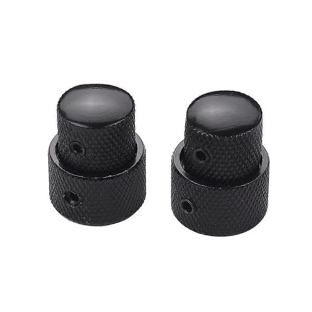 2 Sets Dual Concentric Stacked Control Knobs For Electric Bass Guitars Black Color