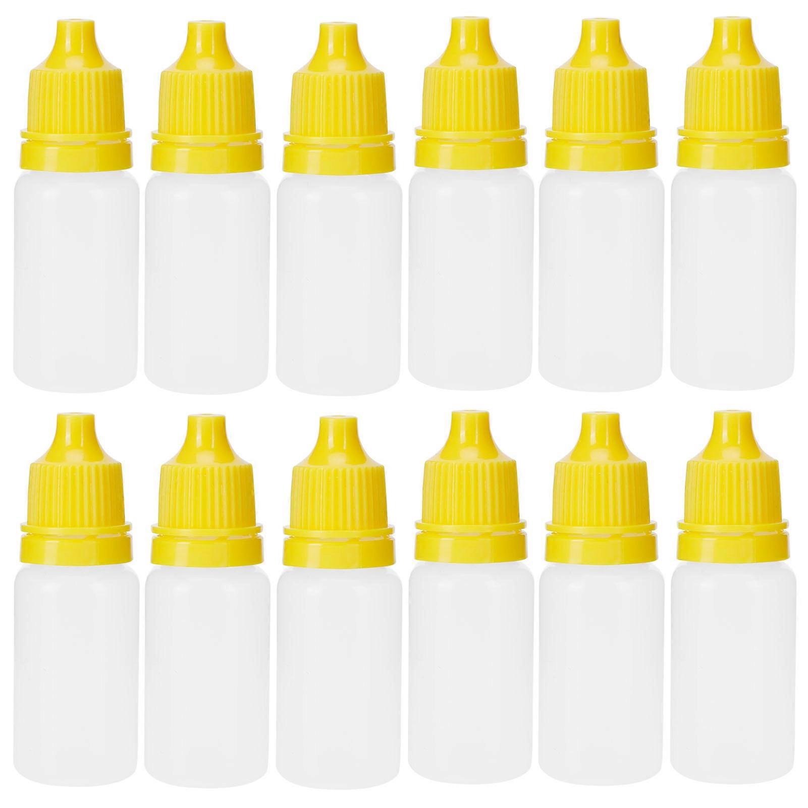 50pcs 10ml Eye Liquid Bottle Portable Squeezable Empty Eye Drops Container With Plugs Lidwhite