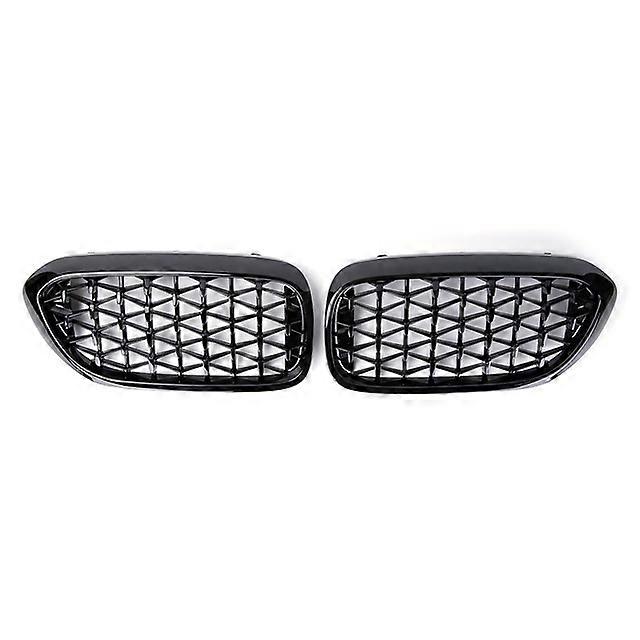 A Pair Car Front Bumper Kidney Grille Grill Diamond Meteor Style For BMW 5 Series G30 G38 2017 2018 2019 2020 Auto Accessories