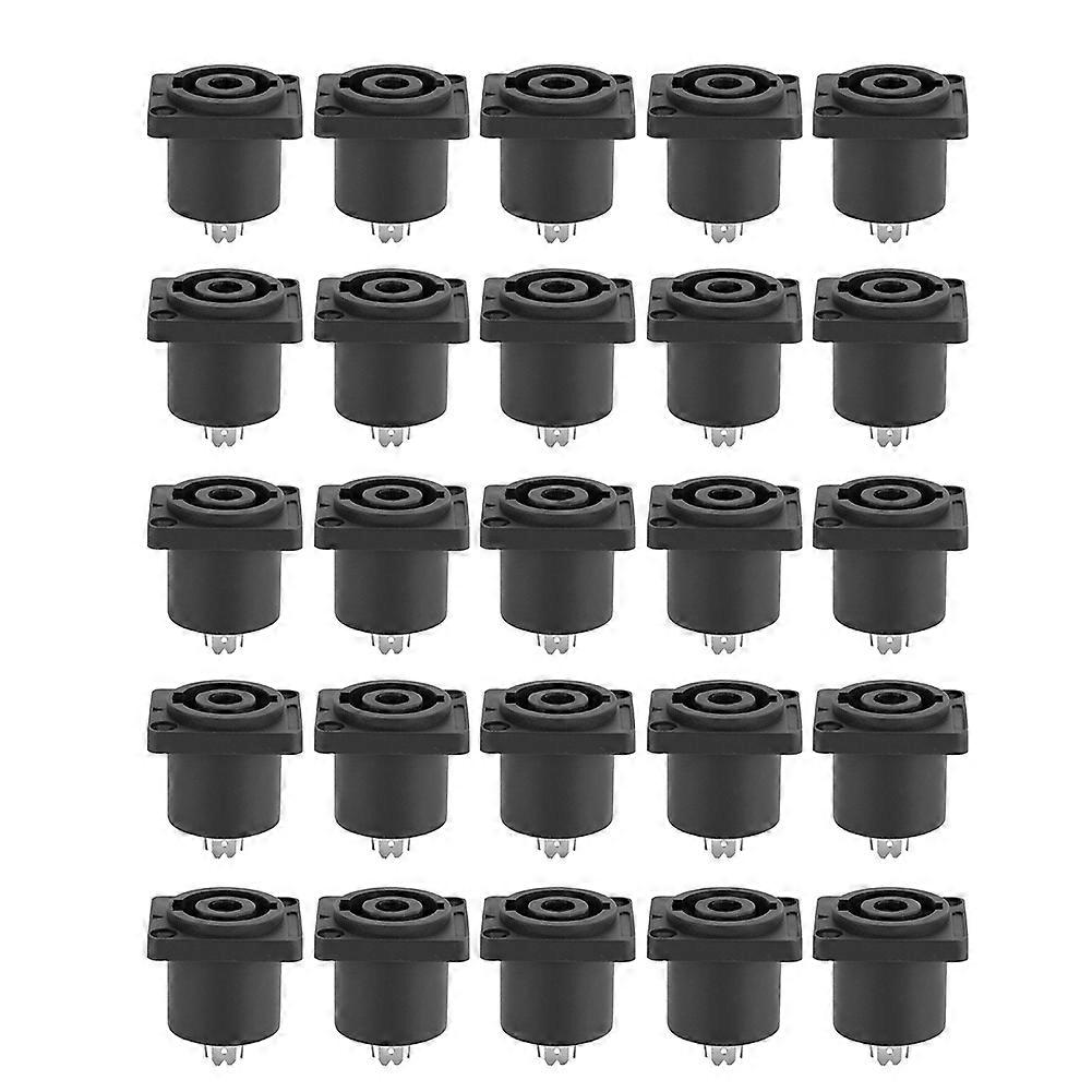 25pcs 4-Core XLR Female Socket Audio Connector Panel Mount Chassis