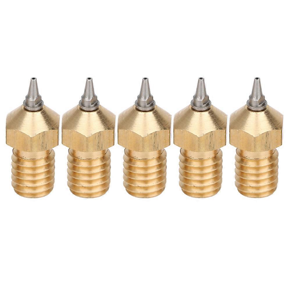 5pcs 3d Printer Nozzle Set Brass With Stainless Steel Tips Removable Accessories0.5mm
