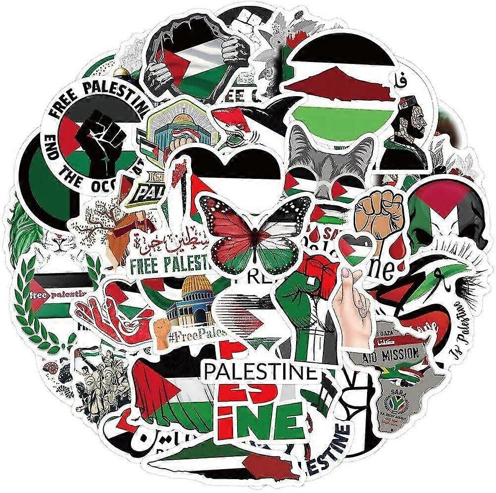 60 قطعة ملصقات فلسطين الحرة ، ملصقات فلسطين الرائعة للكمبيوتر المحمول DIY الهاتف لوح التزلج زجاجة ماء