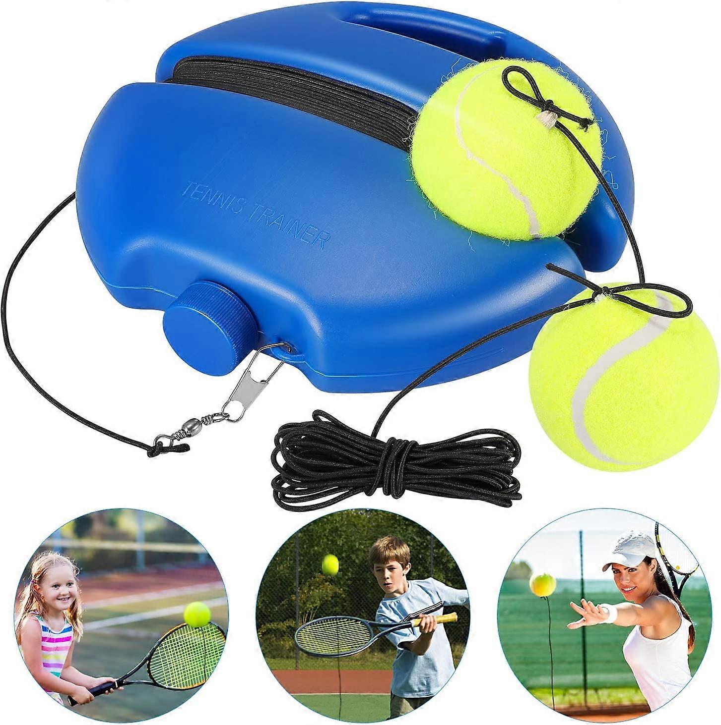 Σετ εκπαιδευτή τένις, βάση εξοπλισμού εκπαιδευτή τένις με κορδόνι και 3 μπάλες ριμπάουντ για σόλο εξάσκηση