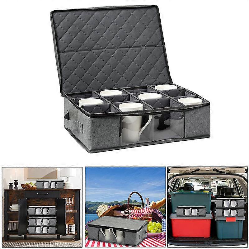 Coffee Cup Storage Box Mobile Teacup and Tea Set Storage Box for Kitchen Supplies