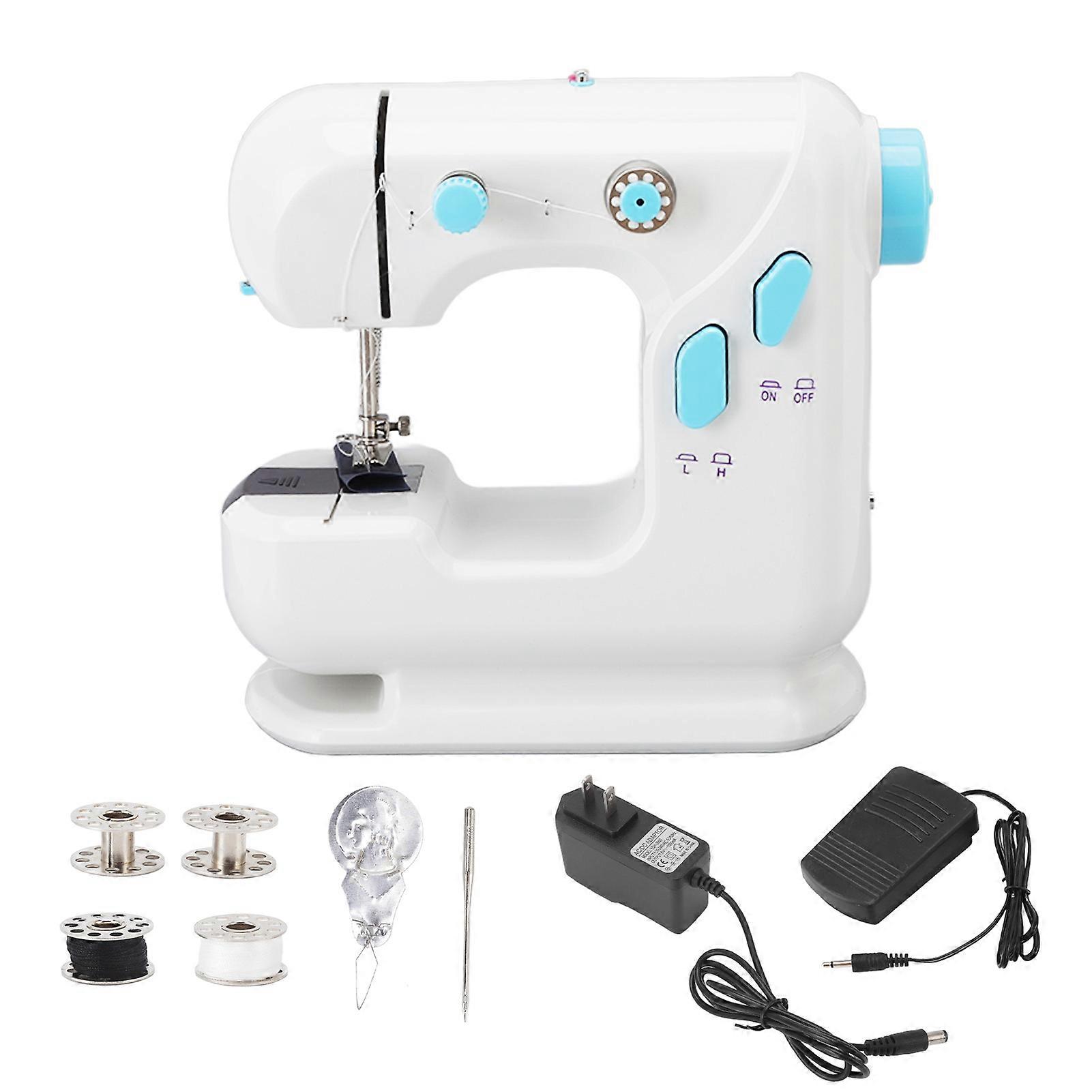 Electric Mini Sewing Machine Portable 2 Switch Control Modes Small Household Sewing Machine with Lighting 110220V US Plug