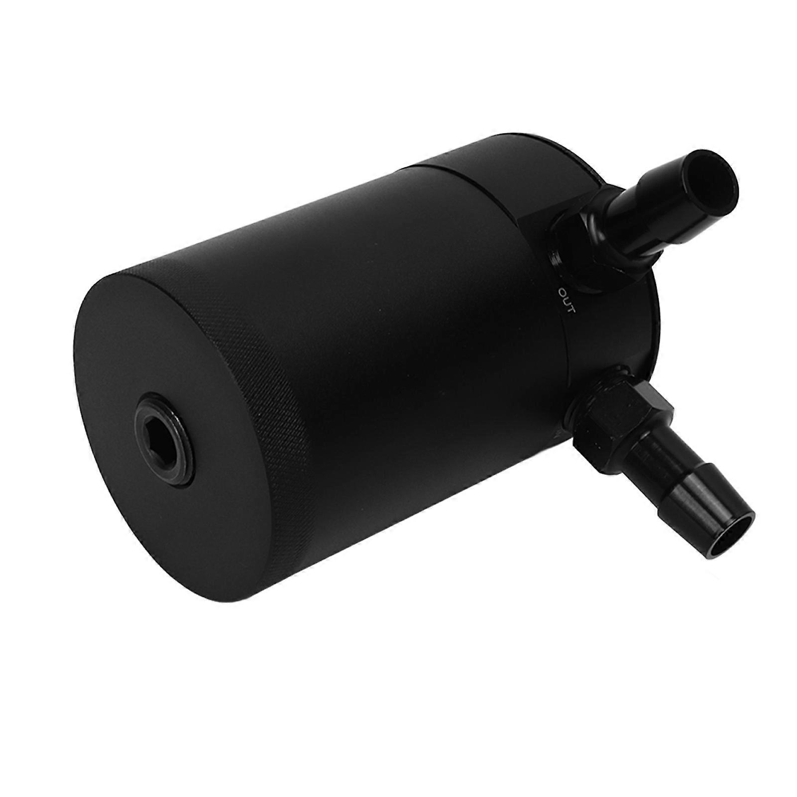 2 Port Oil Catch Can with Drain Valve 300ml Aluminum Alloy Universal Oil Catch Baffled Tank