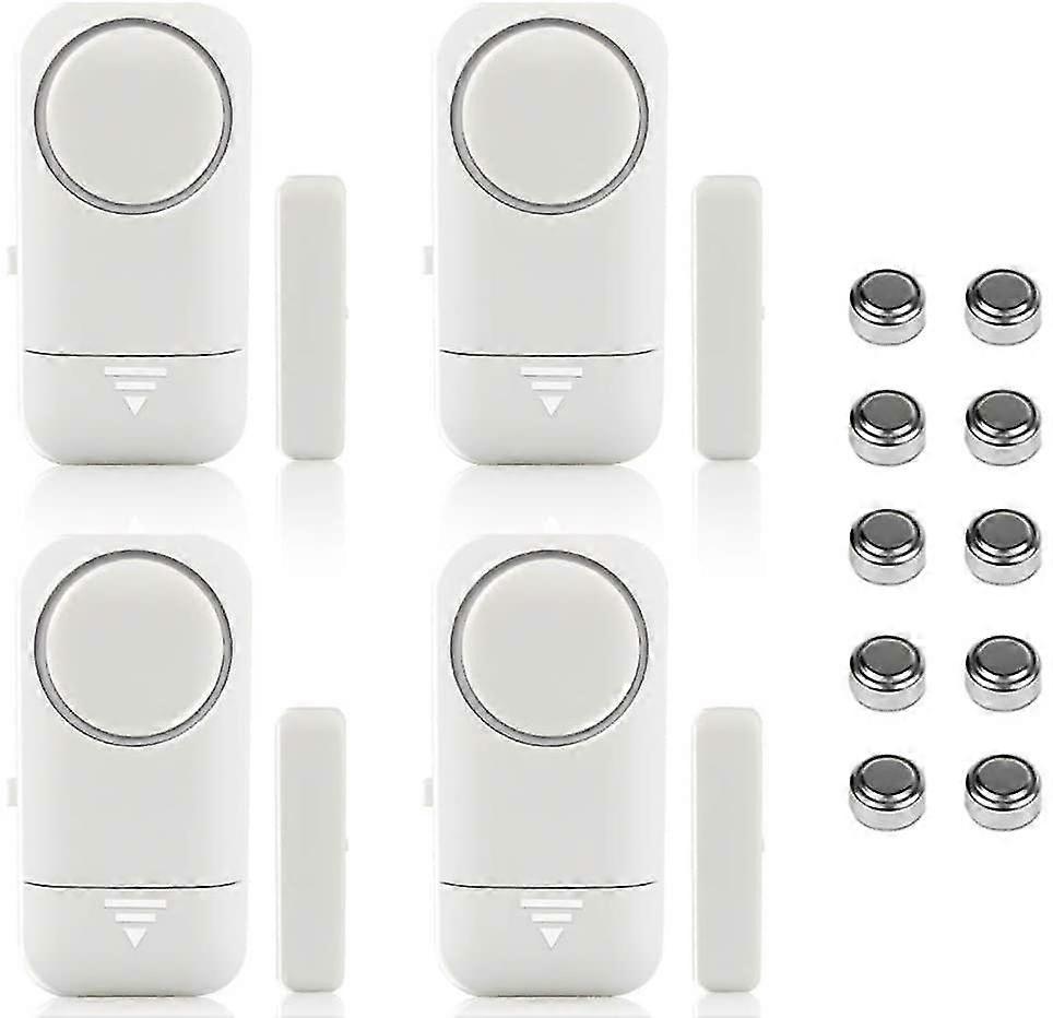 4pcs Wireless Magnetic Door And Window Alarm Sensor For Home Security System