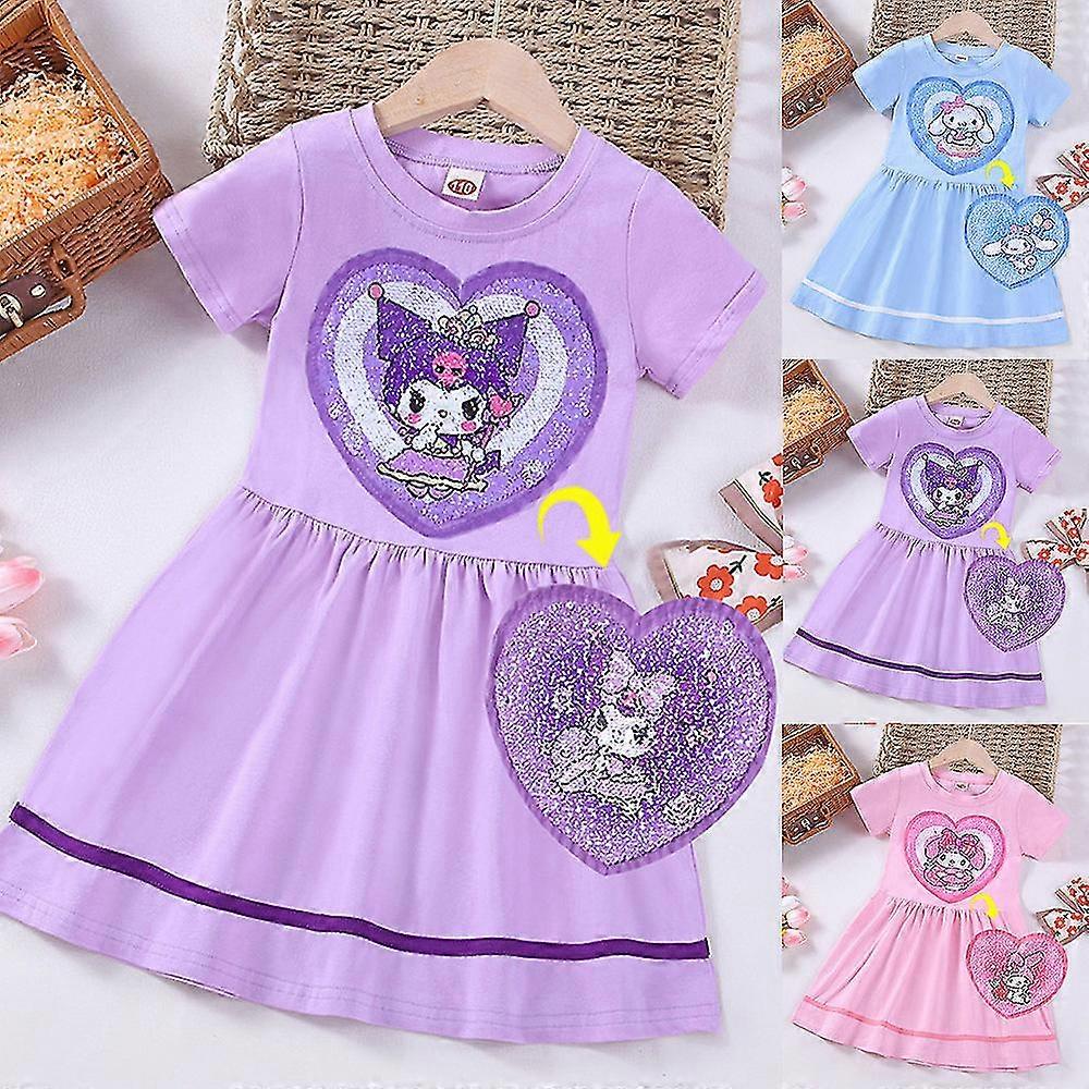 Kuromi Sanrio Cinnamoroll Melody Princess Dress Kids Girls Shorts Sleeve Summer Birthday Party Sequins Dresses | Fruugo QA Kuromi Sanrio Cinnamoroll Melody Princess Dress Kids Girls Shorts Sleeve Summer Birthday Party Sequins Dresses | Fruugo QA