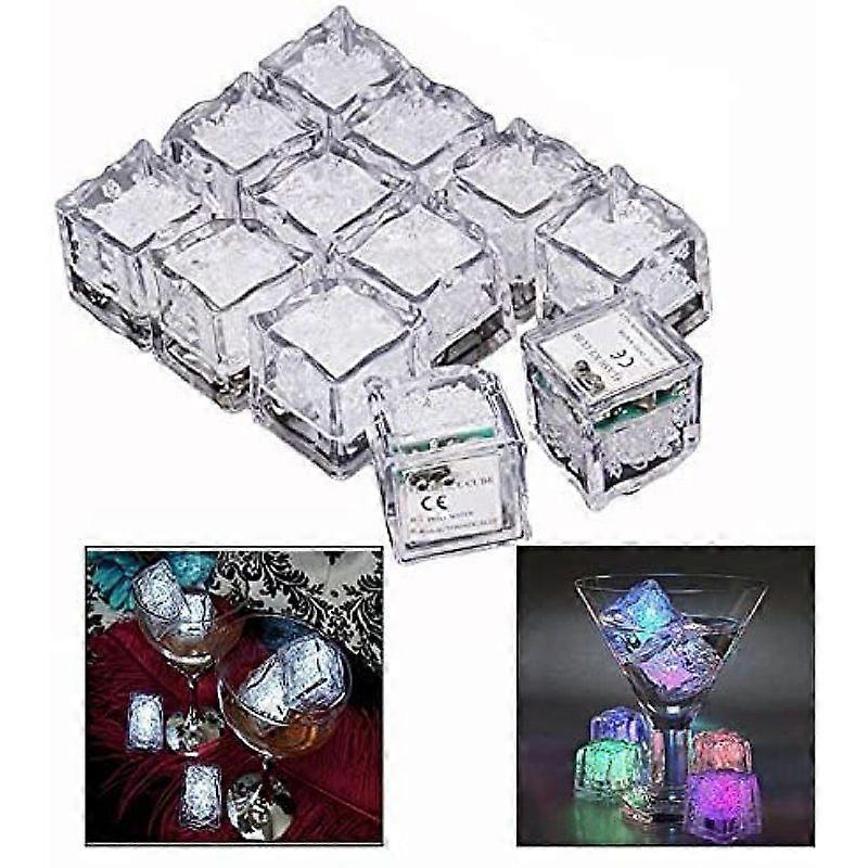 Nirvana Gearmax Water Dipping Decorative LED Ice Cubes Quick Flashing LED Ice Cubes Fast Flashing Decorative Multicolor Cubes - Set of 12