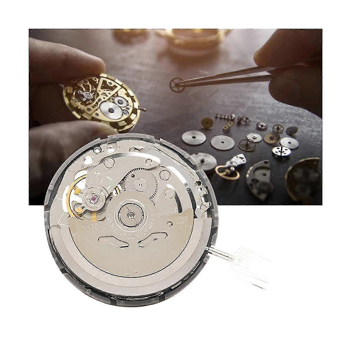 Nh38/nh38a Watch Movement+steel +clutch Lever Kit High-precision Automatic Chain Up Mechanical Watc