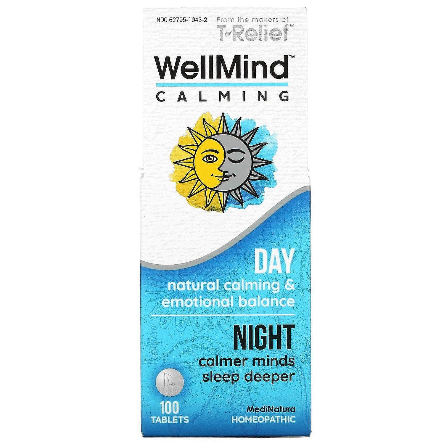 MediNatura, WellMind Calming Day/Night, 100 Tablets