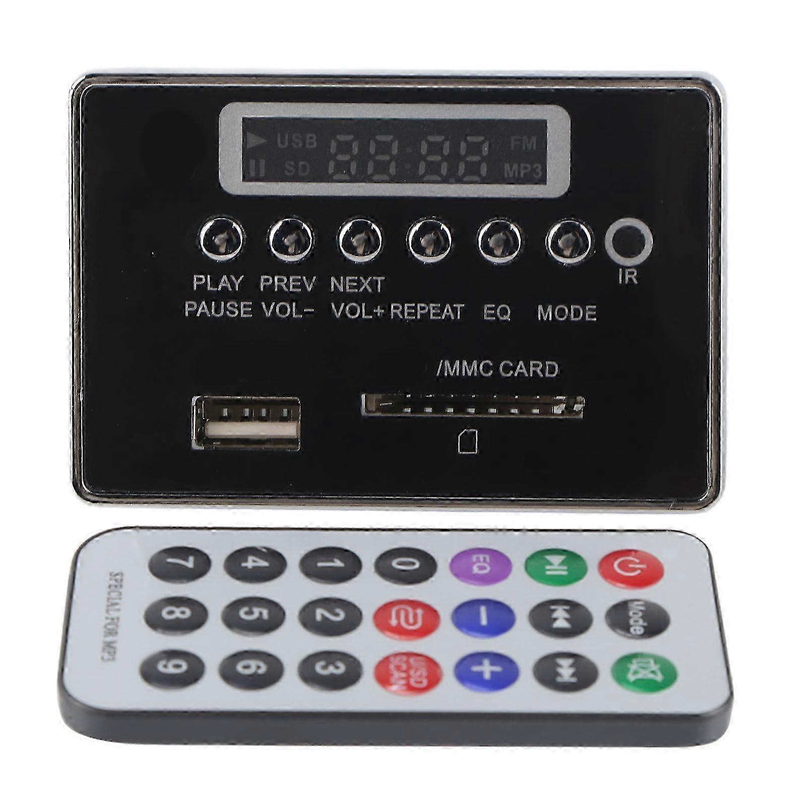 Bluetooth MP3 Decoder Board Audio Module USB Storage Memory FM Radio (Black)