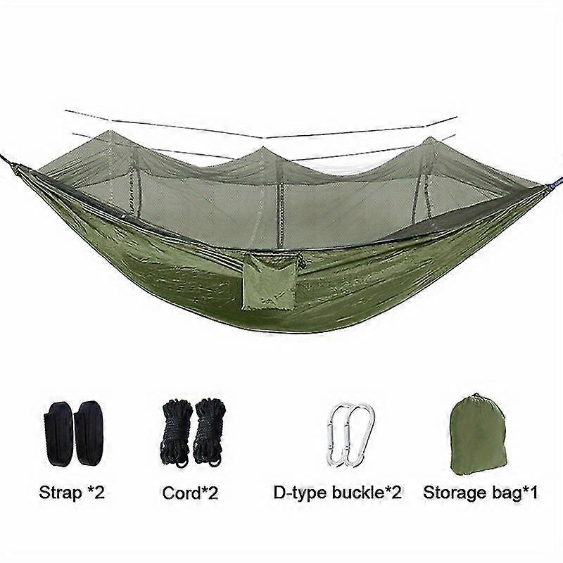1pc Durable Hammock with Mosquito Net for Outdoor Camping - Single/Double, 102in x 55in