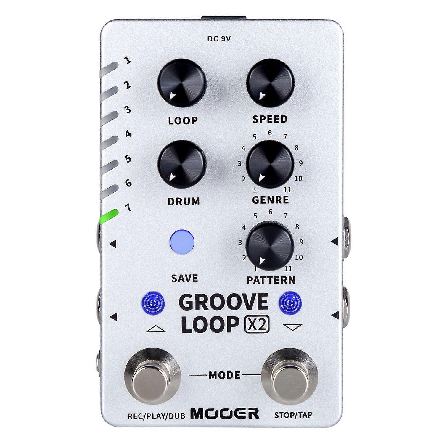 Mooer Groove Loop X2 Guitar Looper Pedal Stereo Mono Looper 140 Minutes Loops 121 Drum Grooves Editor Software