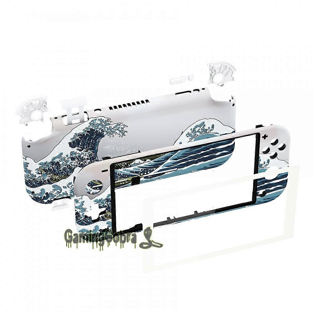 eXtremeRate Soft Touch The Great Wave DIY Custom Replacement Housing Shell with Screen Protector for Ns Switch Lite