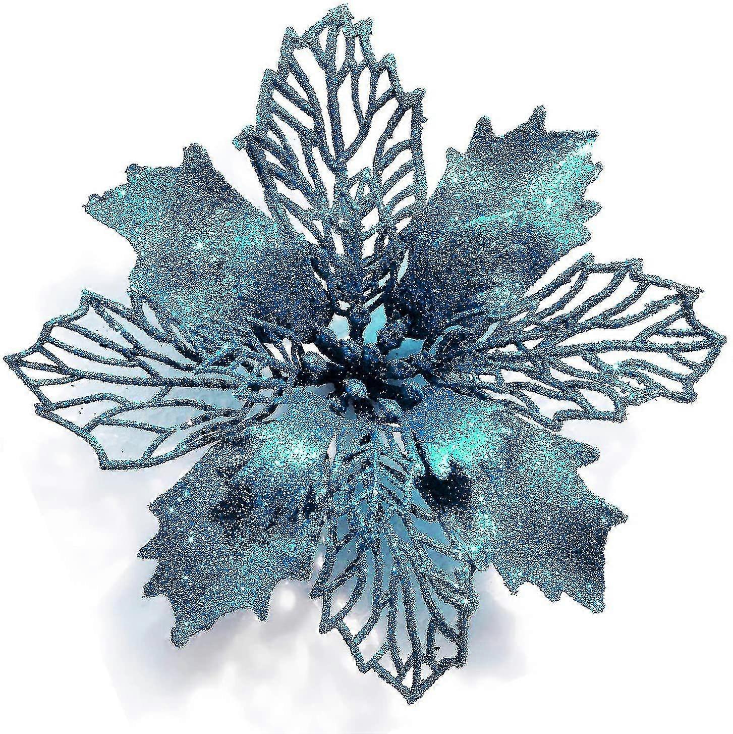 12 Stck Glitzer Knstlicher Weihnachtsstern Blumen Weihnachtskranz  Weihnachtsbaum Blumen Ornamente | Fruugo DE