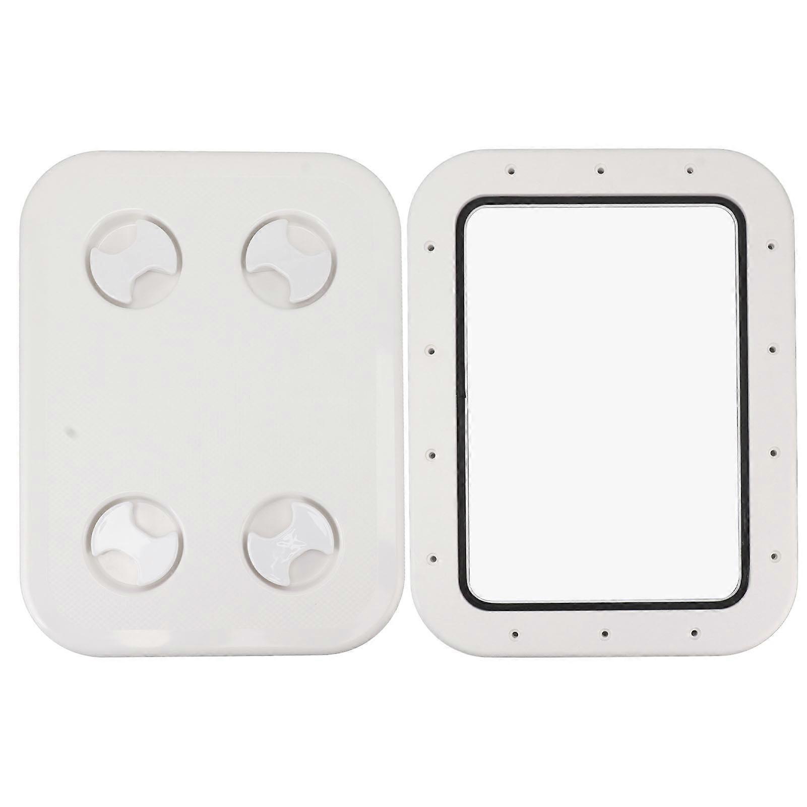Boat Hatch Square Deck Access Hatch with Lid 4 Rotary Switches Strong Sealing 357x247mm Cut Out Size for Ventilation Marine Inspection