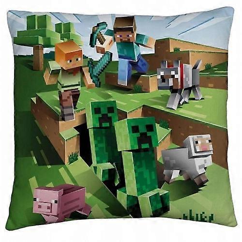 Minecraft Green/Blue/Brown Characters Filled Cushion 40Cm X 40Cm