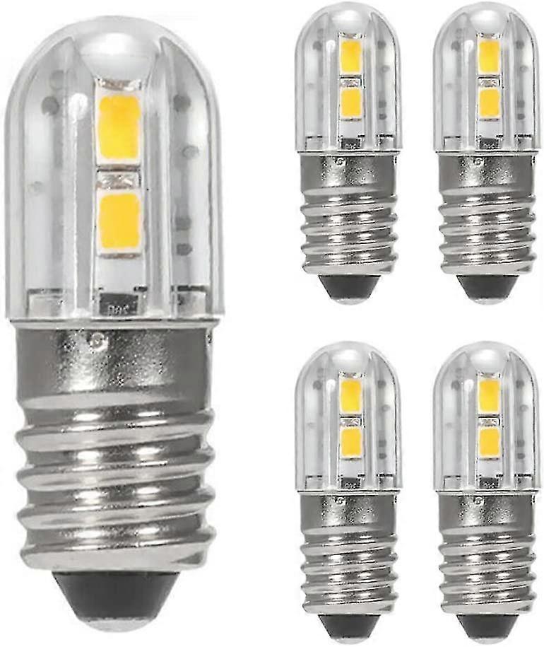 2 Pack 6v E10 Led Bulbs With 2835 Screw Base 4 Smd Chips Yellow Upgrade For Headlight Flashlight Flashlight