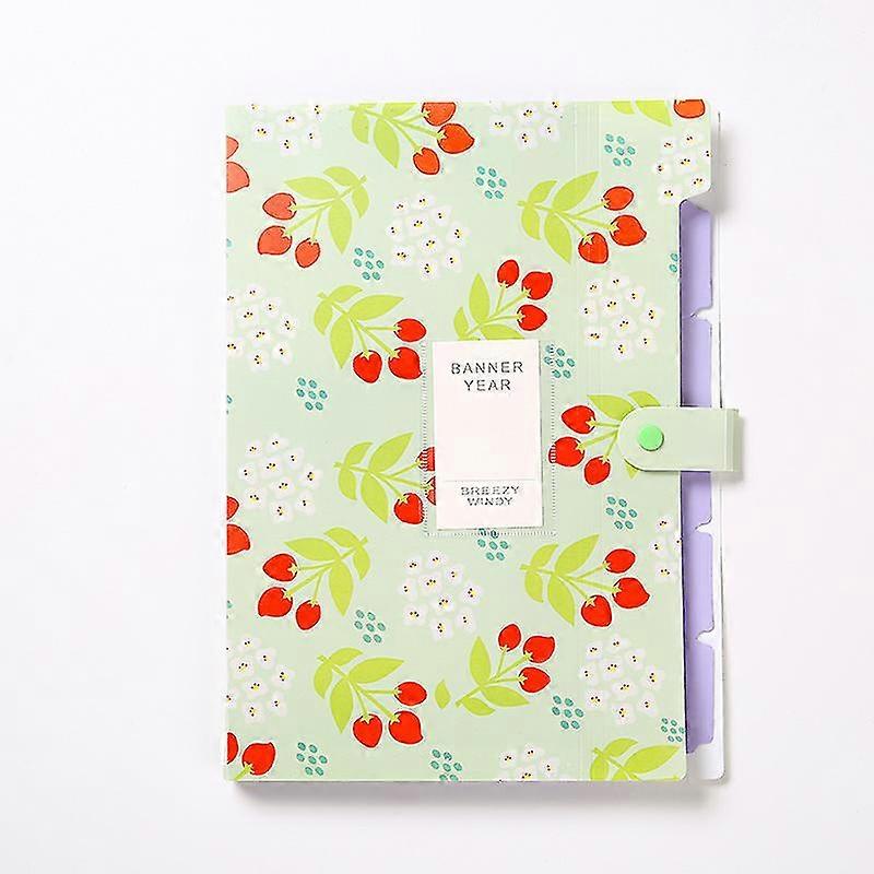 Floral 6 Grid Organ Bag Folder File Bag Data Insert Storage Office Stationery Test