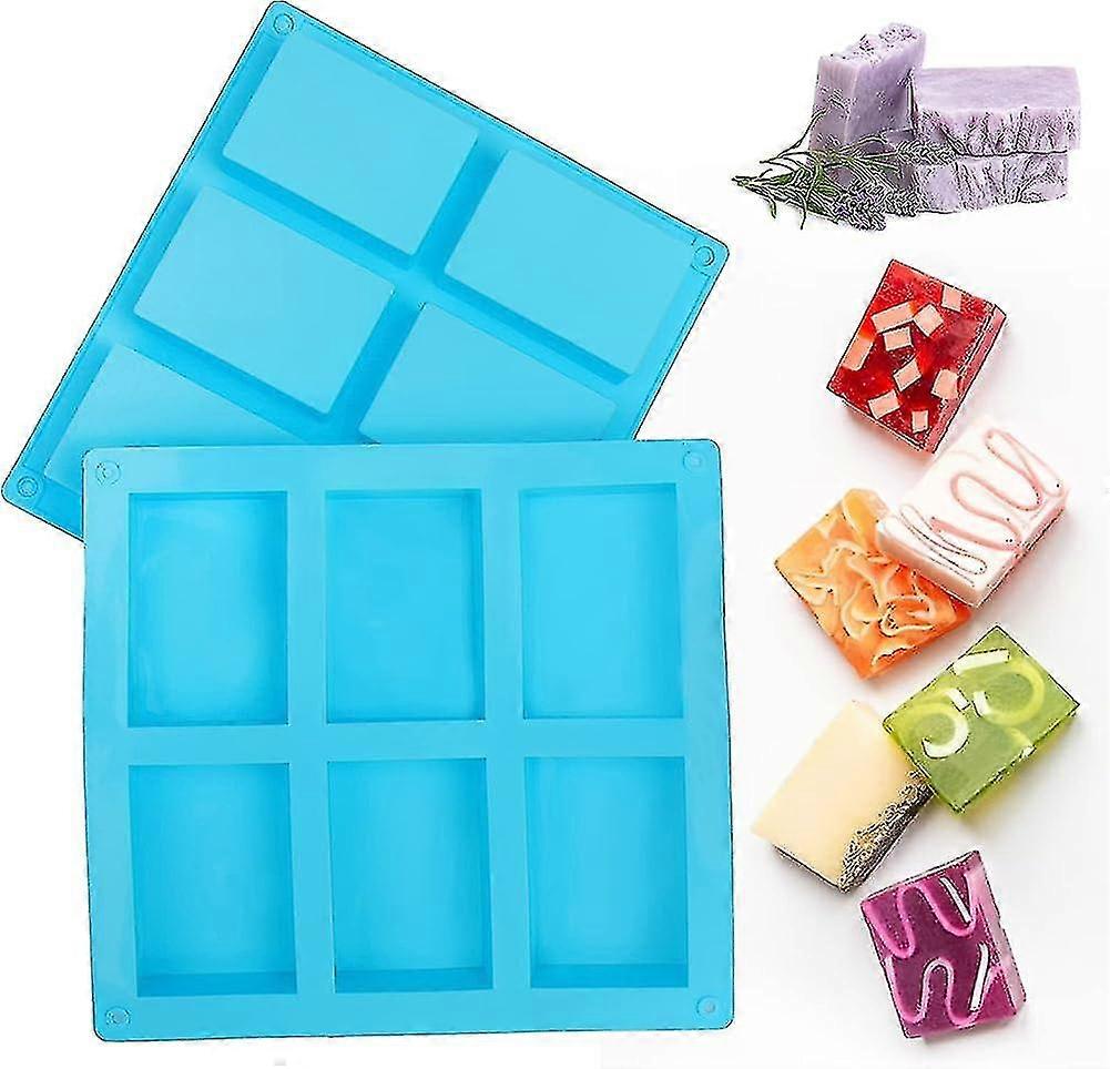 Soap Mold. 2 Soap Silicone Mold. 6 Cavities Rectangular Soap Mould. Diy Soap