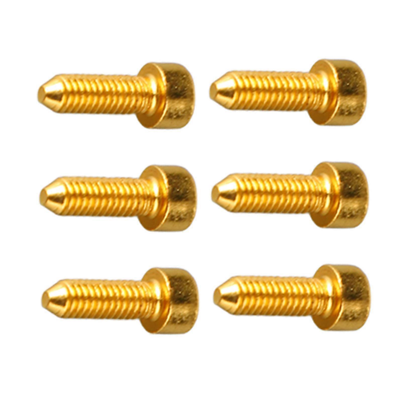 Gold Double Tremolo Bridge Saddle String Locking Screw Hex Head Set with Taper Tip - 6PCS