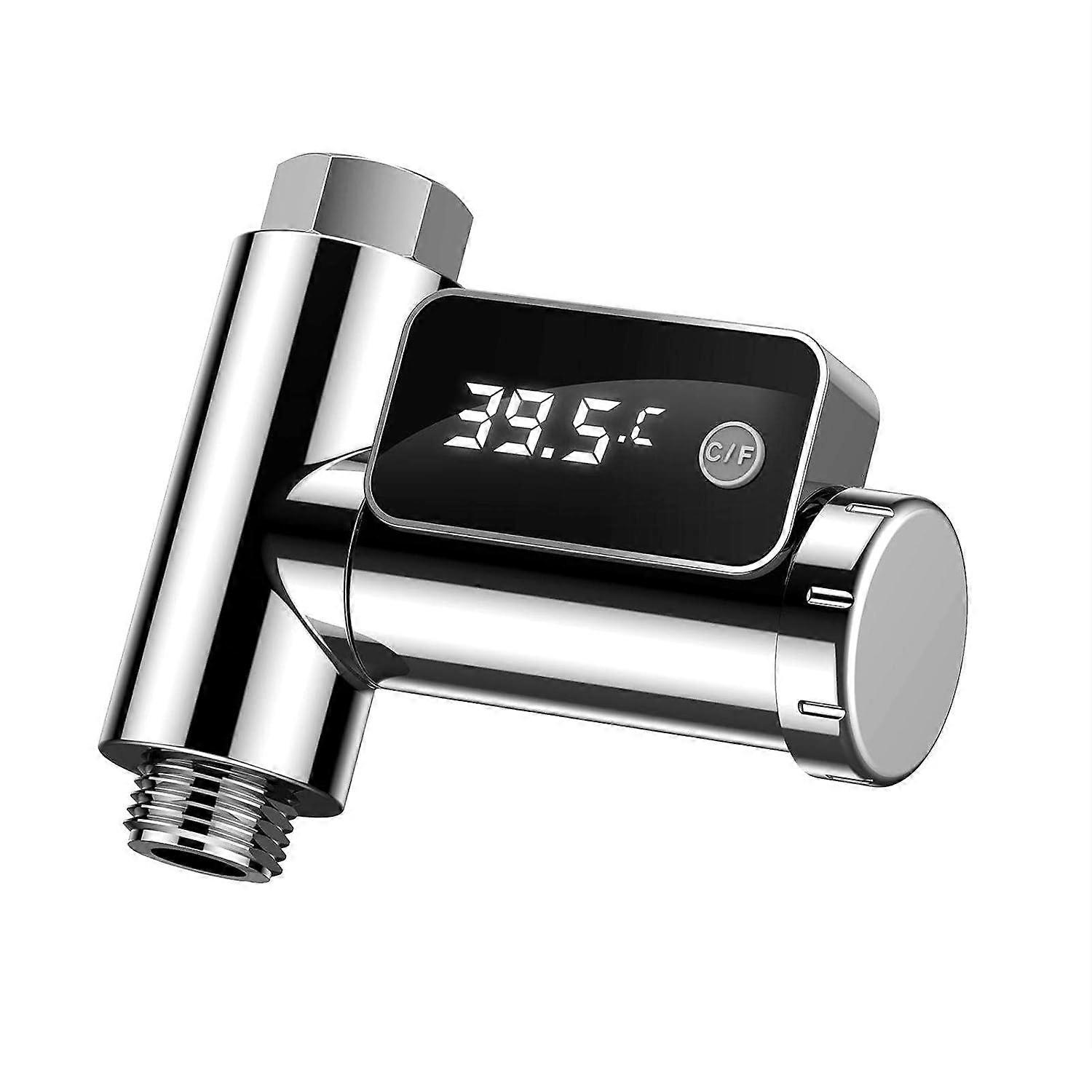 Digital Shower Thermometer, LED Display Water Temperature Monitor & 360 Degree Rotating Home Shower Thermometer Leak Proof Water Flow Monitor
