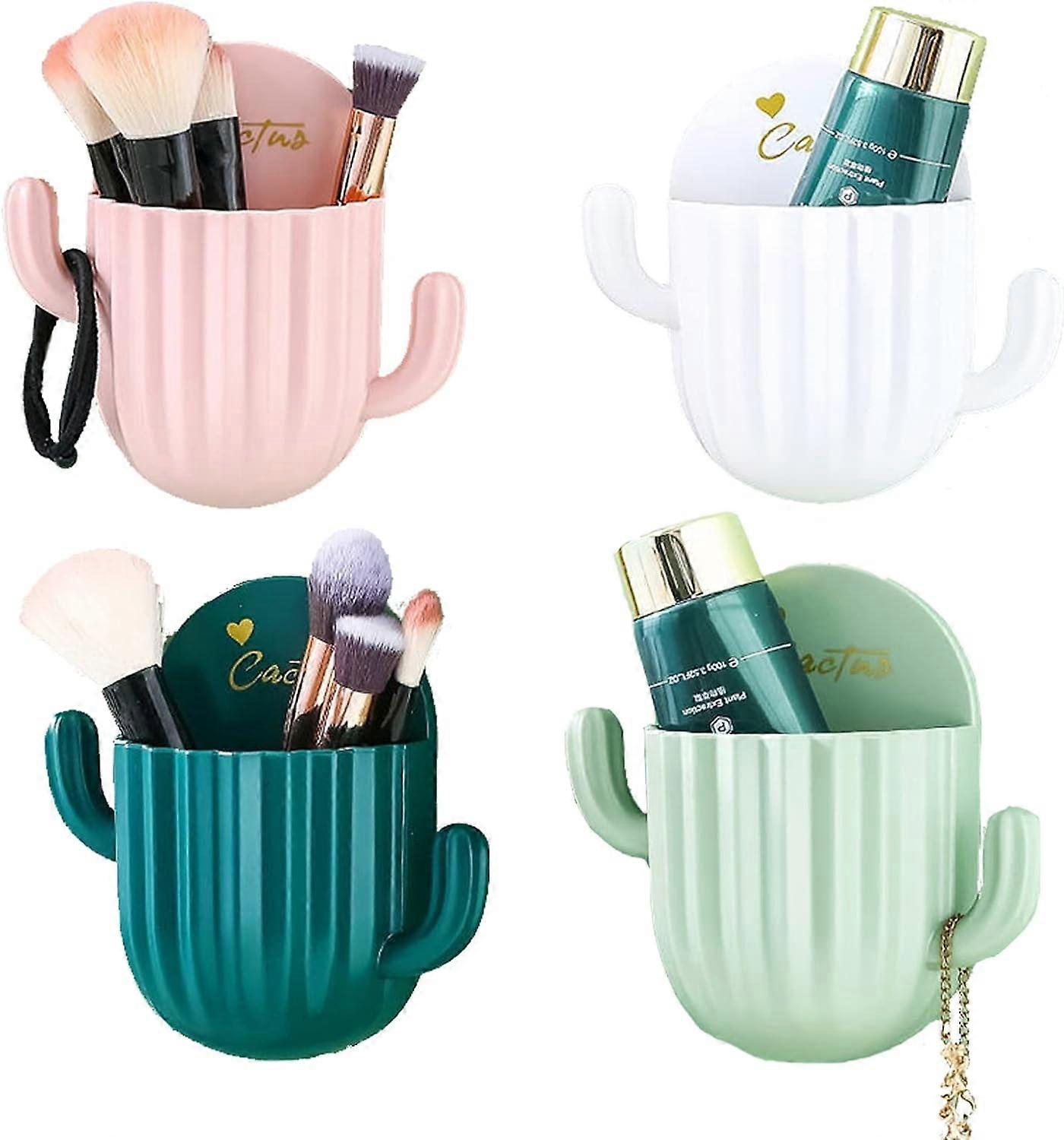 4pcs Makeup Brush Organizer Wall Adhesive Brushes Storage Holder