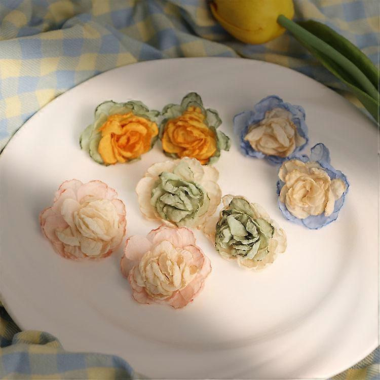 4pcs Unique Bohemian Lightweight Big Fabric Earrings