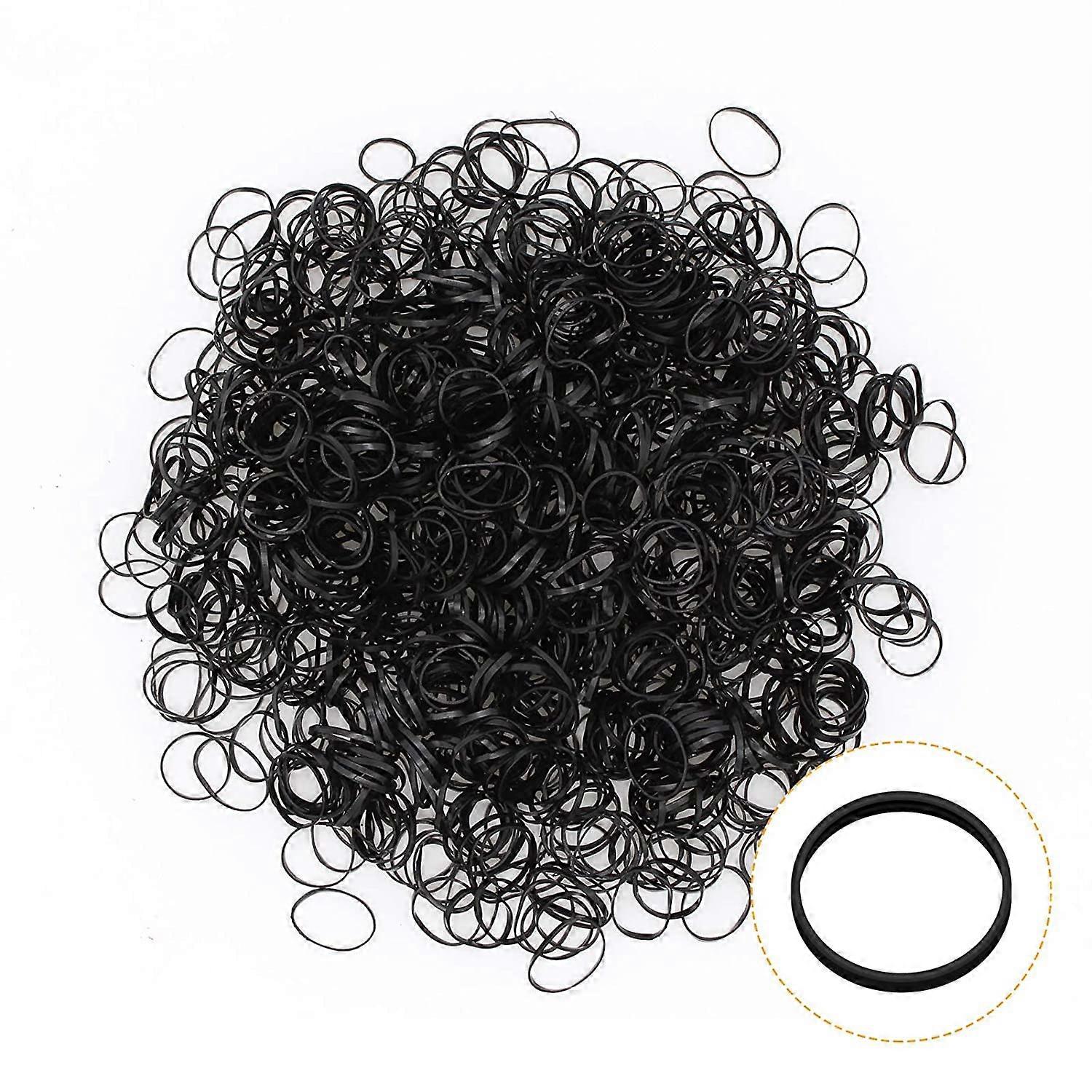 Elastiske hårbånd Skridsikre store elastikker 500 Sort 1 tommer