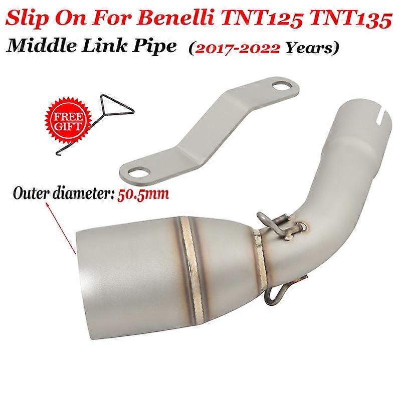 Slip-On For Benelli TNT125 TNT135 TNT 125 135 2017 - 2022 Motorcycle Exhaust Modify Front Mid Link Pipe Connecting 51mm Muffler