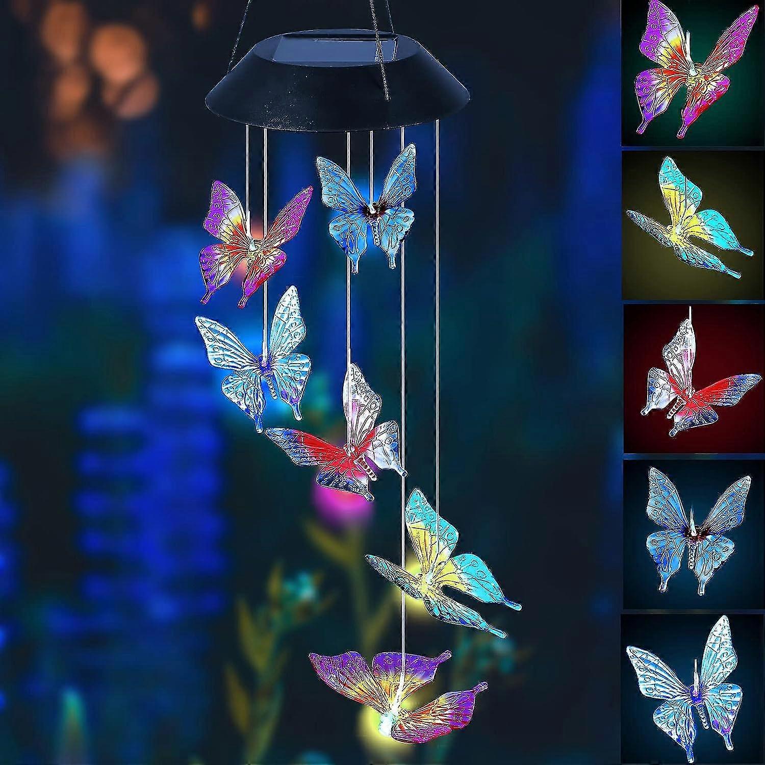 Outdoor Wind Chimes Solar Wind Chimes Butterfly Light