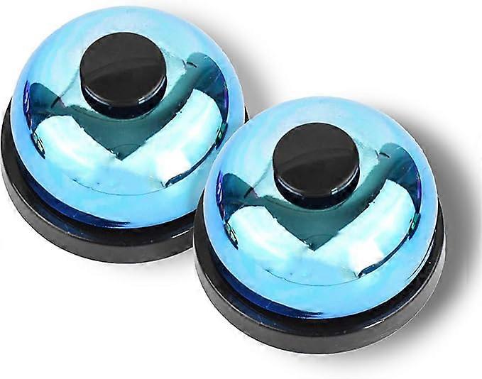 Potty Training Bells for Small Dogs, Shiny Metallic Blue, Round Ringing Devices, Enables Quick & Easy Communication, 2-pcs