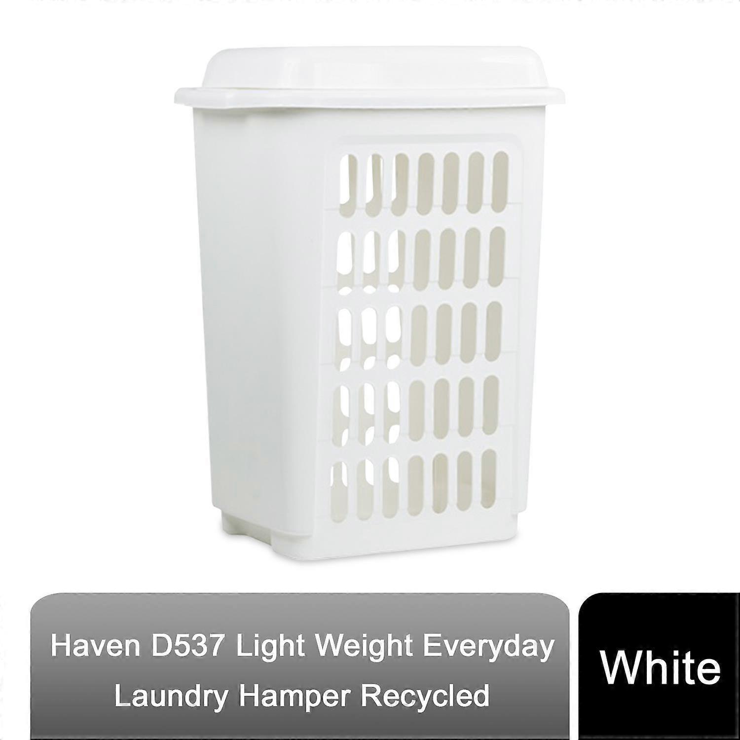 Haven D537 Light Weight Everyday Laundry Hamper Recycled - White