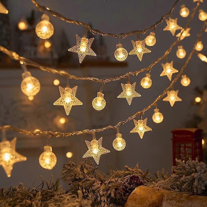 3M 2024 Christmas Decoration for Home Christmas Lights Snowflake String Lights Fairy LED Lamp New Year Tree GardenNo battery