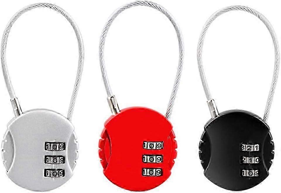 Colorful Combination Lock 3 Digit Combination Lock Luggage Locking Combination Lock Mini Resettable Combination Padlock For Suitcases,Drawers and Cabi