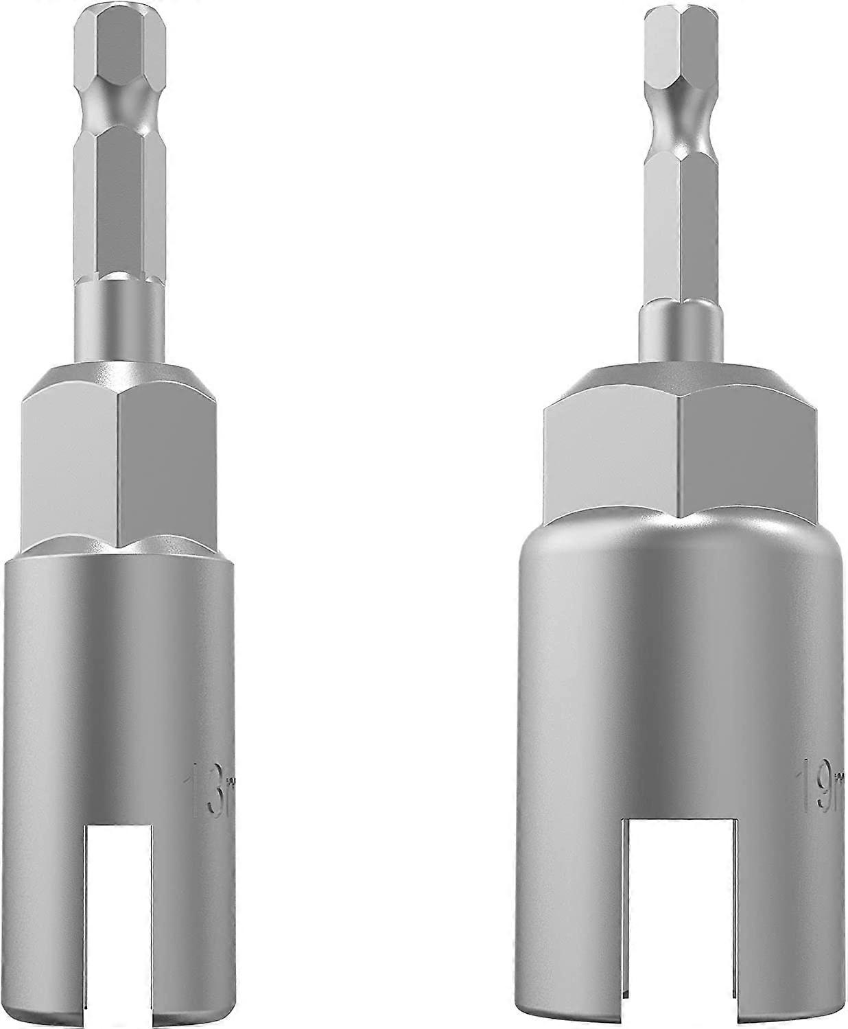 2 Pack (13mm,19mm) 1/4" Hex Shank Nut Driver, Power Wing Nut Driver Set ,Bit Socket Wrenches Tools Set, Slot Wing nuts , Drills Bits for Panel Nuts sc