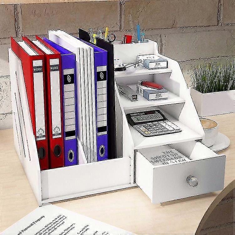 Desktop Bookshelf With Drawer Office Desk File Rack Student Desk Sorting Rack Storage Box Storage Rack Data Rack Multifunctional