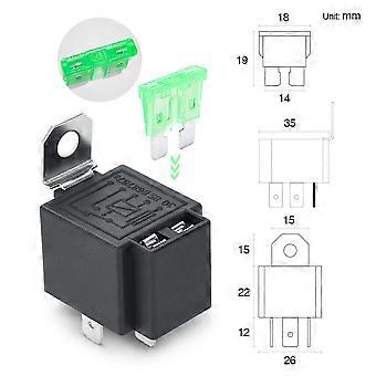 OLS Set 6 Relè Automotive 12V 30A Con Fusibile Integrato E Cablaggio, 4 Pin SPST, 14 AWG