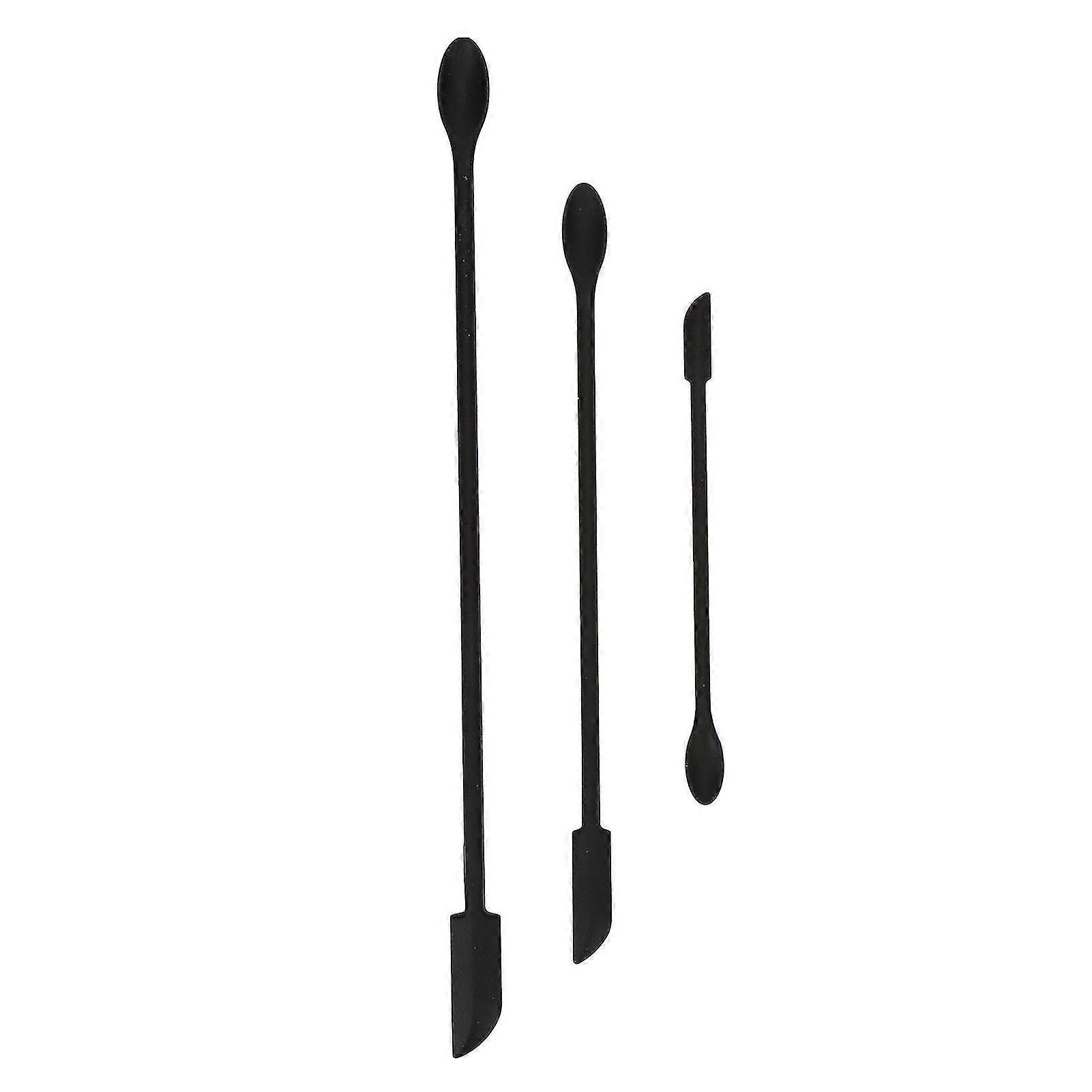 3-Piece Mini Silicone Spatula Set for Lip Gloss, Nail Polish, and Cosmetics with Double-End Scoop and Curved Tip