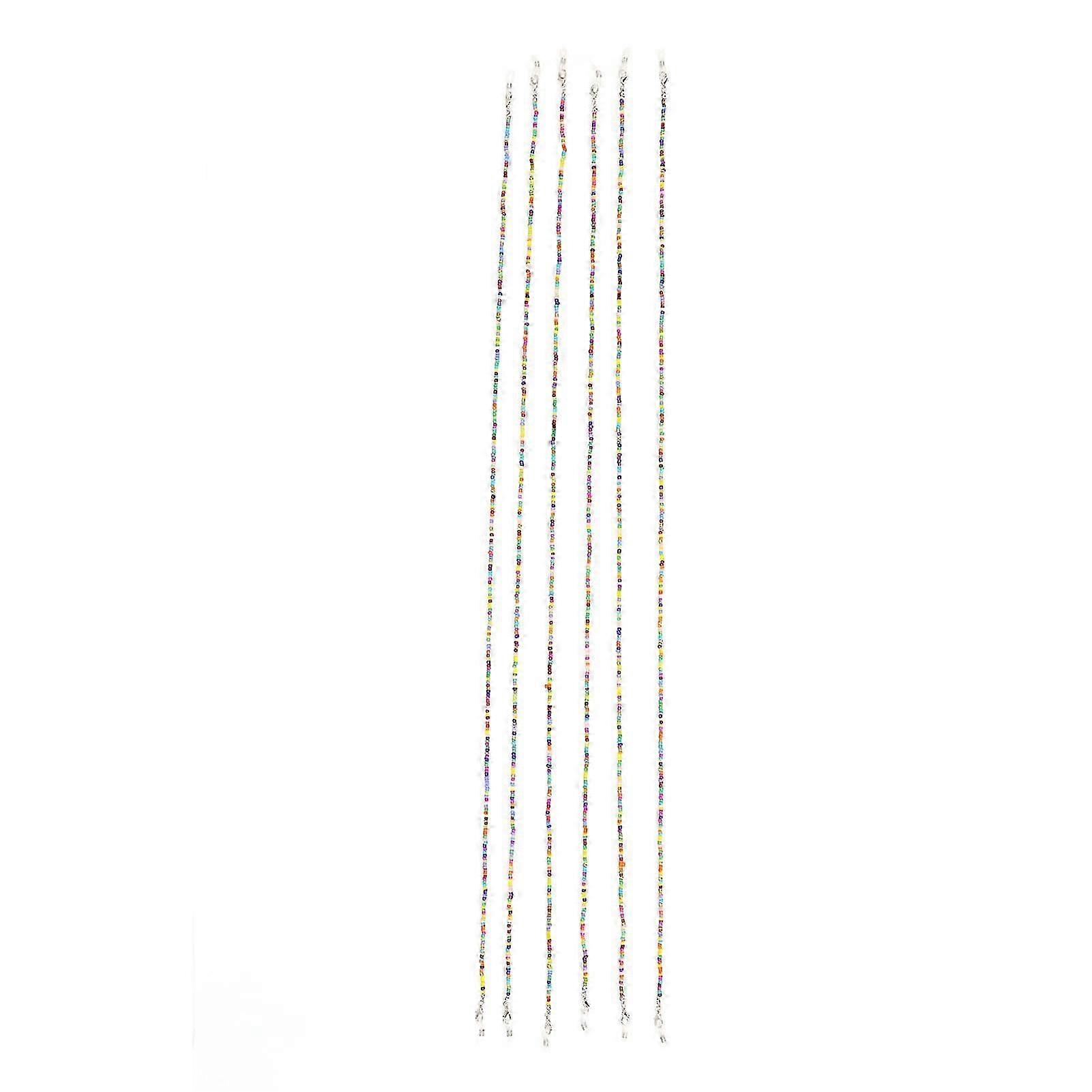 Beaded Eyeglass Chains 6PCS Colorful Anti Slip String Holder DIY Decorative Cord Lanyard