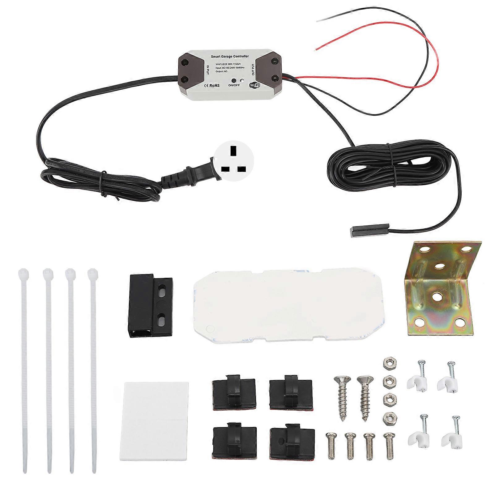 Smart Garage Controller 100240V ABS Smartphone App Control Wifi Smart Garage Door Opener Remote for Home UK Plug