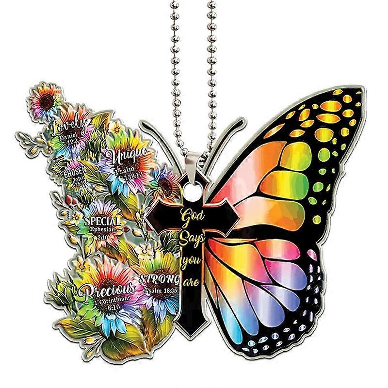 Butterfly-Cross Christmas Tree Ornament Decoration Hanging-Charm Interior Rear K0AF