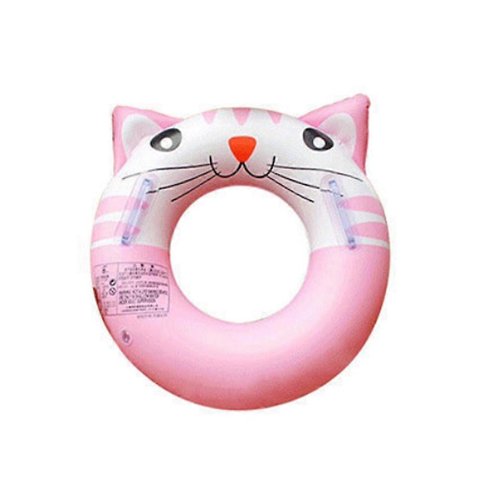 Pink Inflatable Pool Float PVC Baby Swimming Ring with Double Handle for Kids