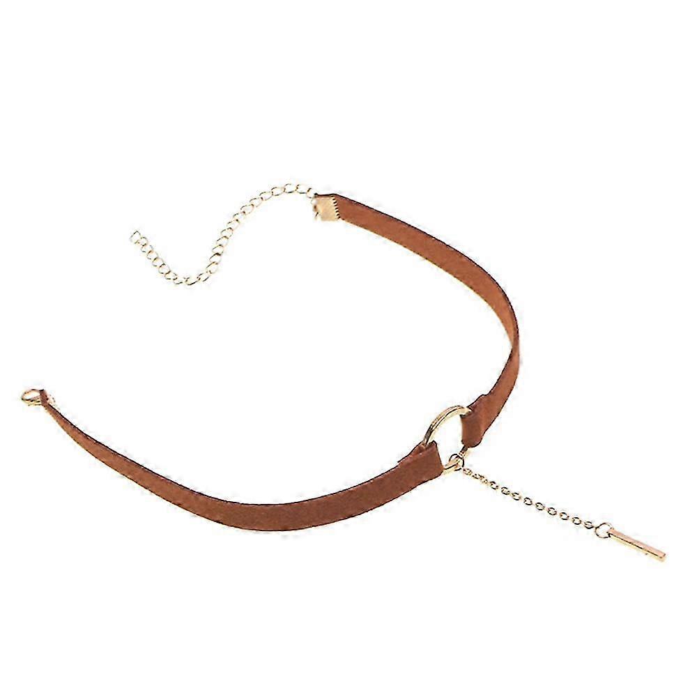 Silver Plated Metal Pendant Leather Necklace