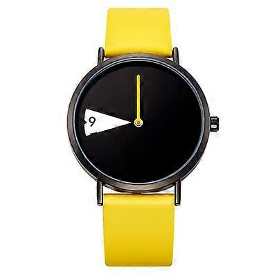 Montre de mode Single Second Hand Quartz Étanche Montre Ceinture Style-jaune