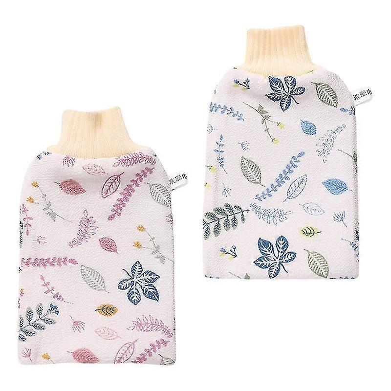 2stk Badeluffer Brusevanter Krop Eksfolierende Massager Trykt Vaskehåndklæde